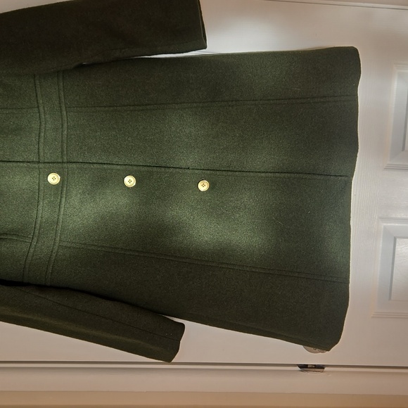 J.Crew Day Lady Coat Pine Green Wool Blend Tailored Midi NWT Size 12 *Sold Out* - Picture 11 of 13